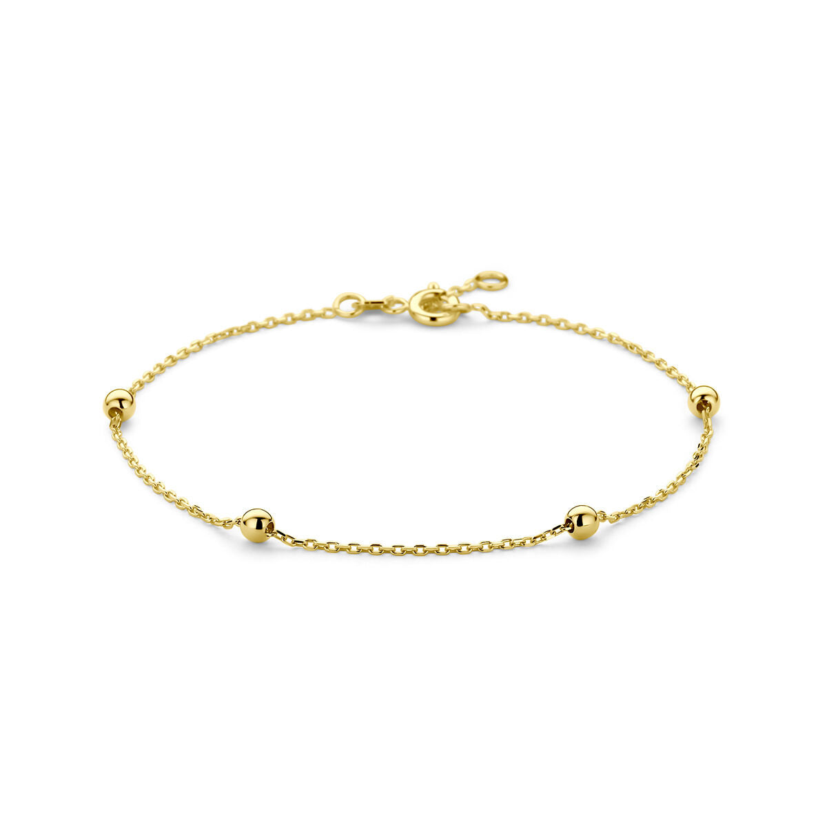 14K Geelgoud Armband Anker En Bolletjes 1,0 Mm 17,5 - 18,5Cm 4019283 - PansiteNederland.nl