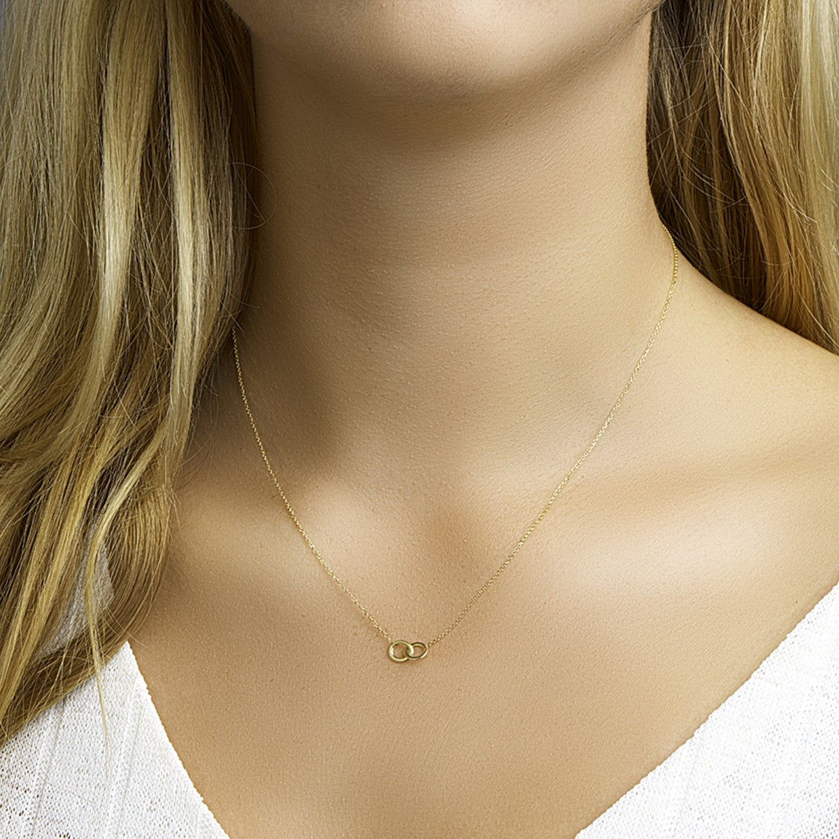 Collier rondjes 41 - 43 - 45 cm 14K geelgoud