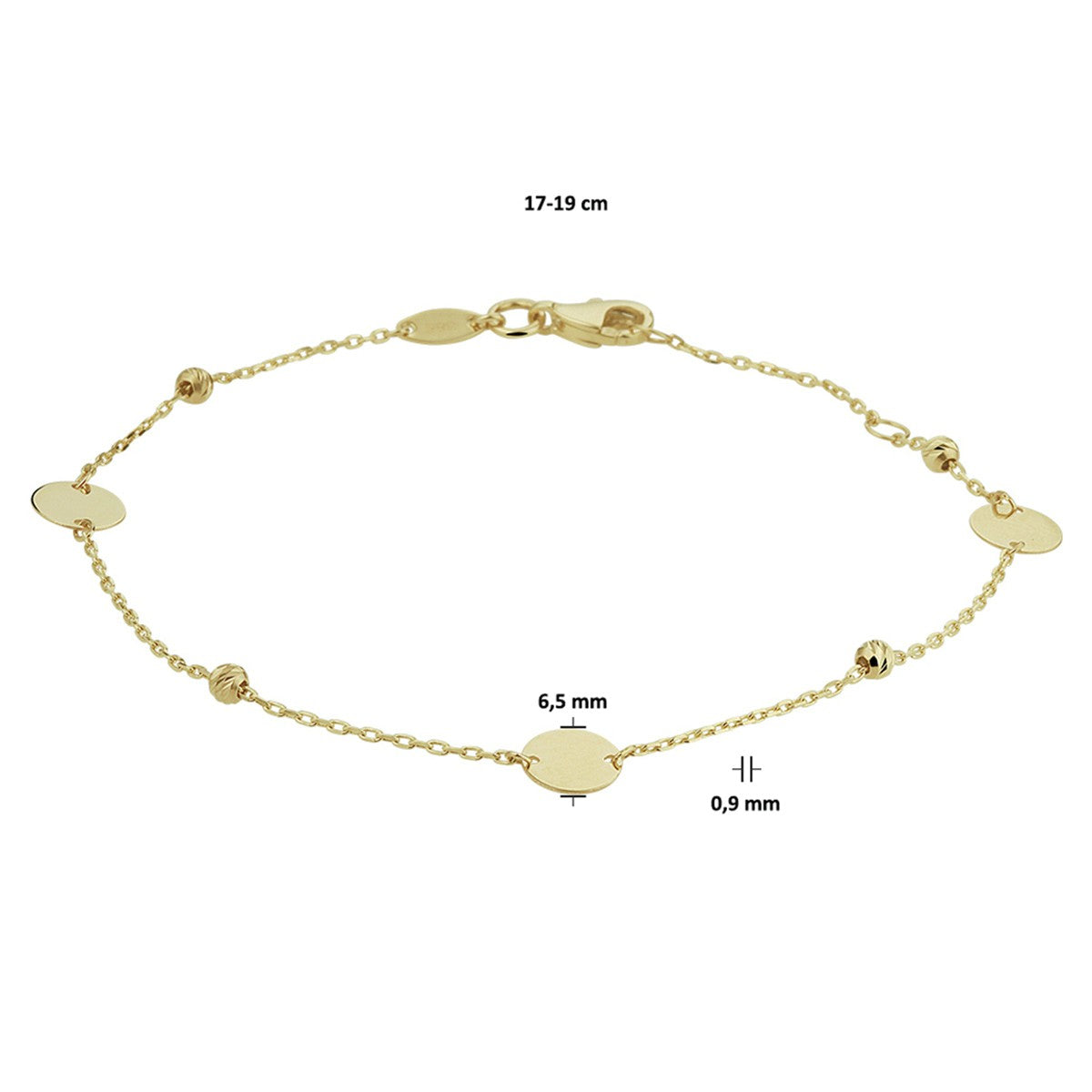 14K Geelgoud Armband Rondjes 17 - 19 Cm 4020095 - PansiteNederland.nl