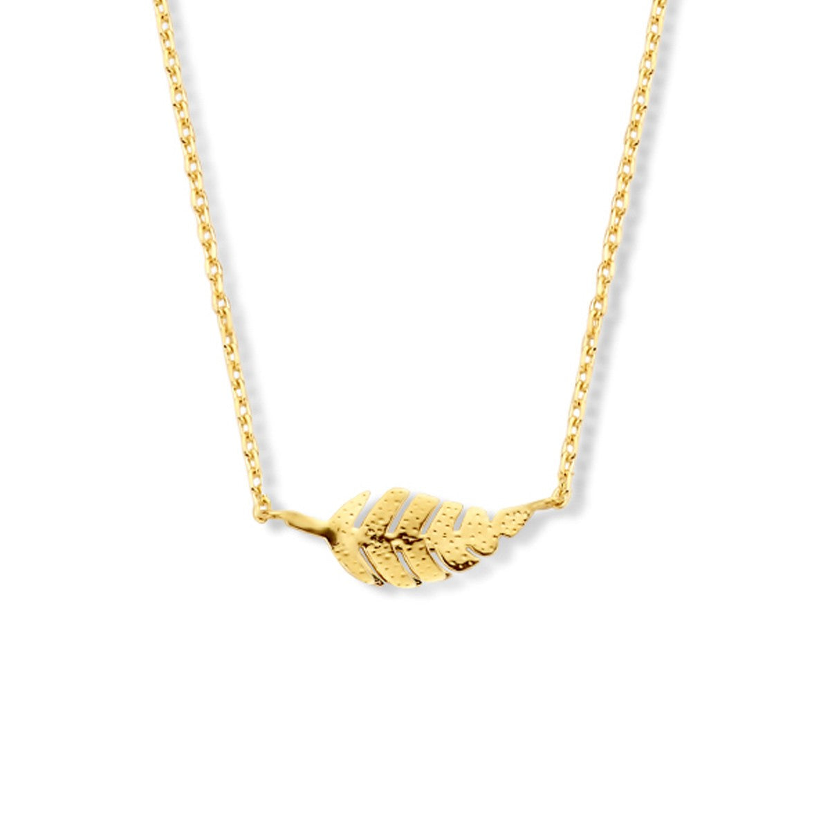 14K geelgoud collier veer 40 - 42 - 44 cm 4020137 - PansiteNederland.nl