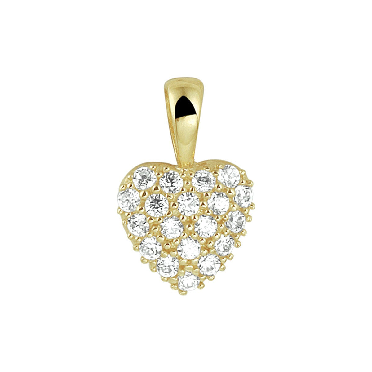 14K geelgoud hanger hart zirkonia 4020185 - PansiteNederland.nl