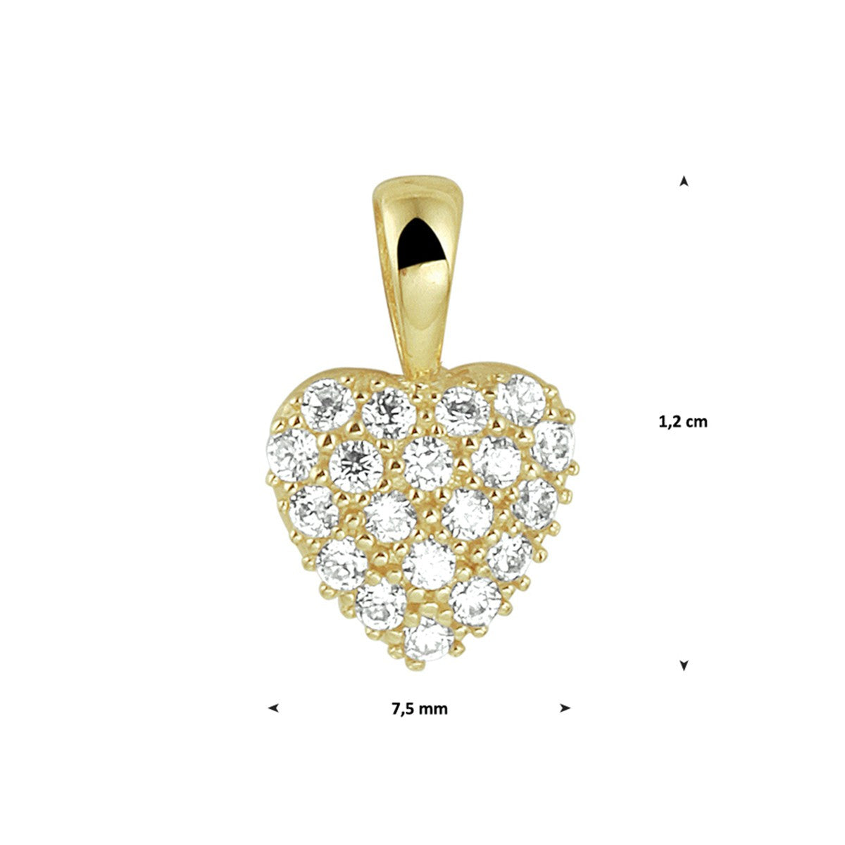 14K geelgoud hanger hart zirkonia 4020185 - PansiteNederland.nl