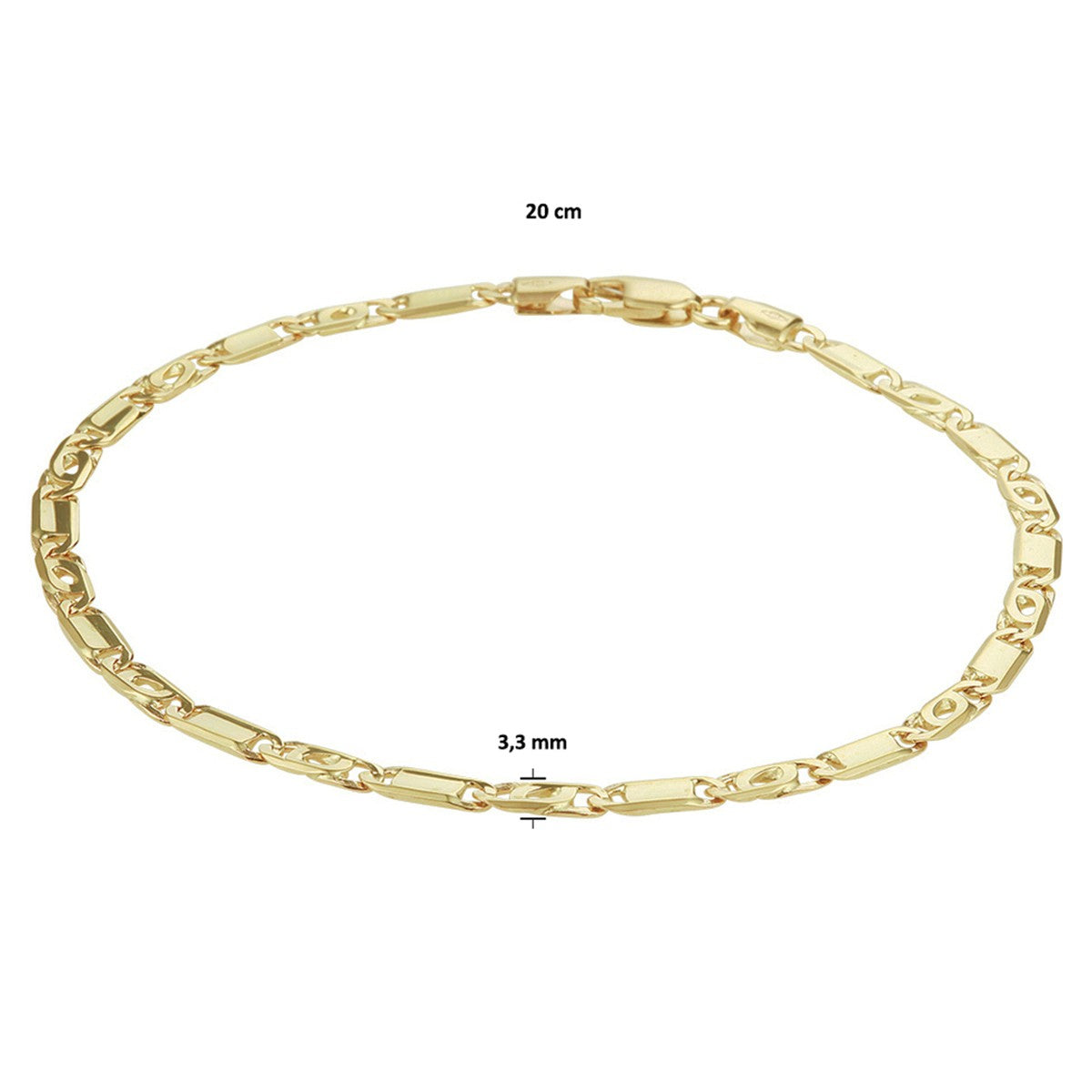 14K Geelgoud Armband Valkenoog Met Tussenstuk 3,3 mm 4020225 - PansiteNederland.nl