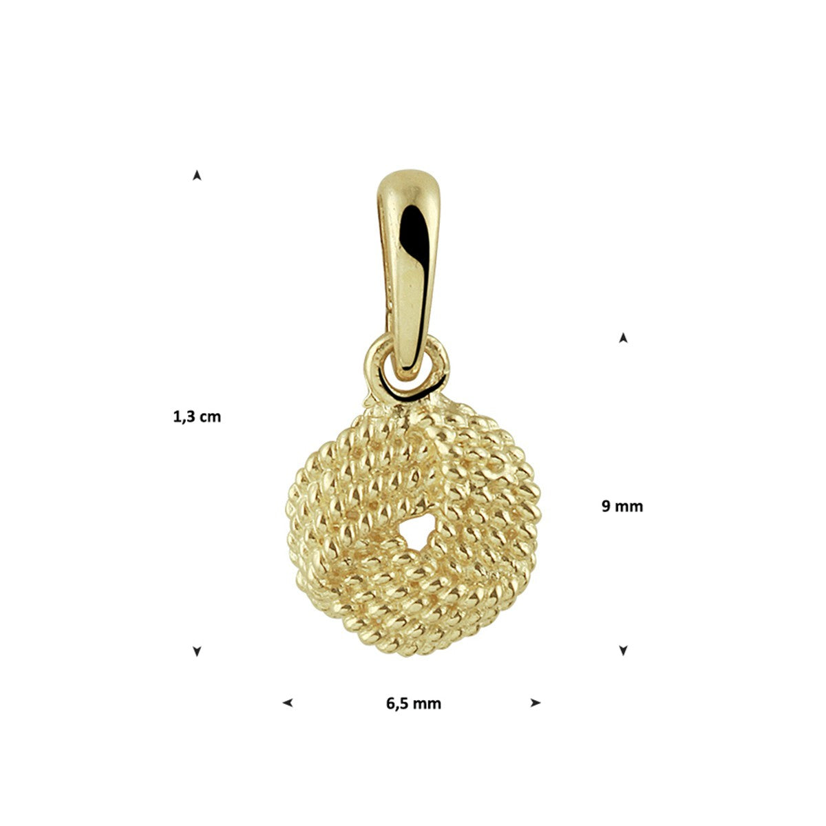14K geelgoud hanger knoop 4020300 - PansiteNederland.nl