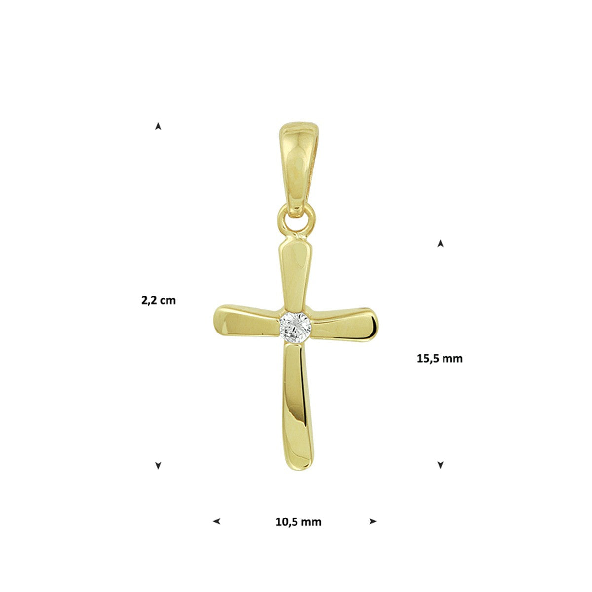 14K geelgoud hanger kruis 4020317 - PansiteNederland.nl