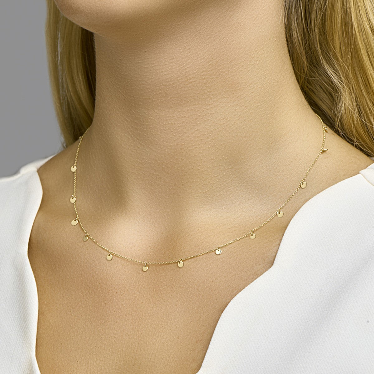 14K geelgoud collier rondjes 41 - 43 - 45 cm 4020509 - PansiteNederland.nl