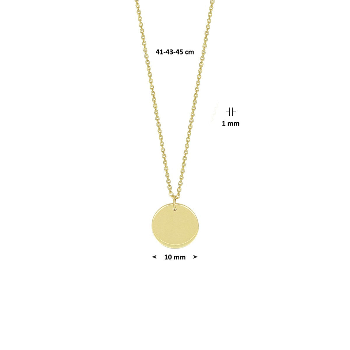 14K geelgoud graveercollier rondje 41 - 43 - 45 cm 4020570 - PansiteNederland.nl