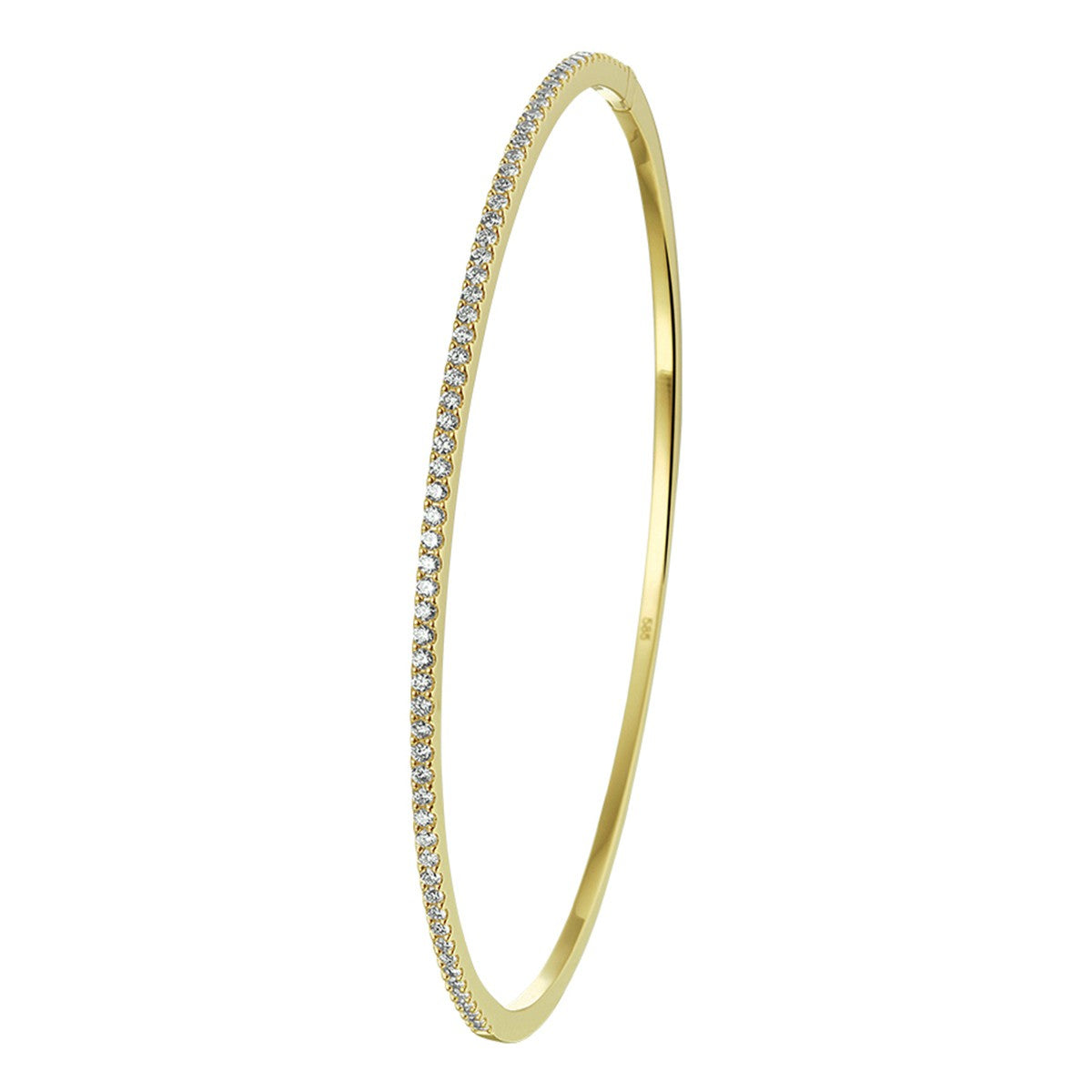 14K Geelgoud Bangle Diamant 0.61Ct H Si 1,5 X 60 Mm 4020584 - PansiteNederland.nl