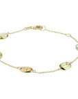 14K Geelgoud Armband Natuurlijke Kleurstenen 17 - 19 Cm 4020659 - PansiteNederland.nl