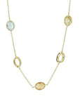14K geelgoud collier natuurlijke kleurstenen 42 - 45 cm 4020660