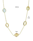 14K geelgoud collier natuurlijke kleurstenen 42 - 45 cm 4020660