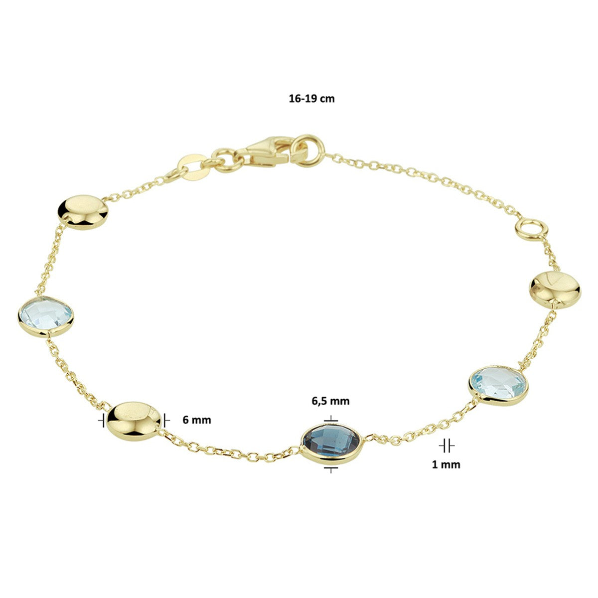 14K Geelgoud Armband Topaas 16 - 19 Cm 4020677 - PansiteNederland.nl