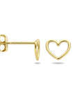 14K Geelgouden oorknoppen hart - 4020685