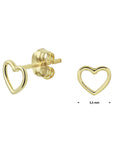 14K Geelgouden oorknoppen hart - 4020685