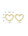 14K Geelgouden oorknoppen hart - 4020685