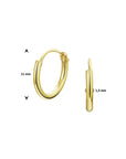 14K Geelgouden oorringen ronde buis 11mm - 4020701