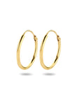 14K Geelgouden oorringen ronde buis 15mm - 4020703