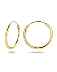 14K Geelgouden oorringen ronde buis 15mm - 4020703