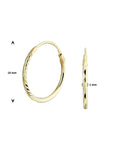 14K Geelgouden oorringen gediamanteerd 14mm - 4020710