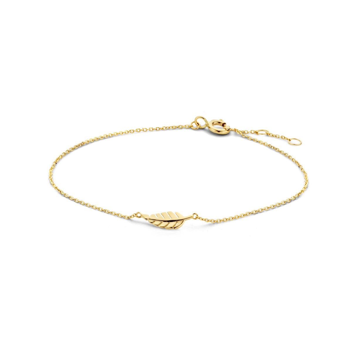 14K Geelgoud Armband Veer 0,8 Mm 16 - 17 - 18 Cm 4020734 - PansiteNederland.nl