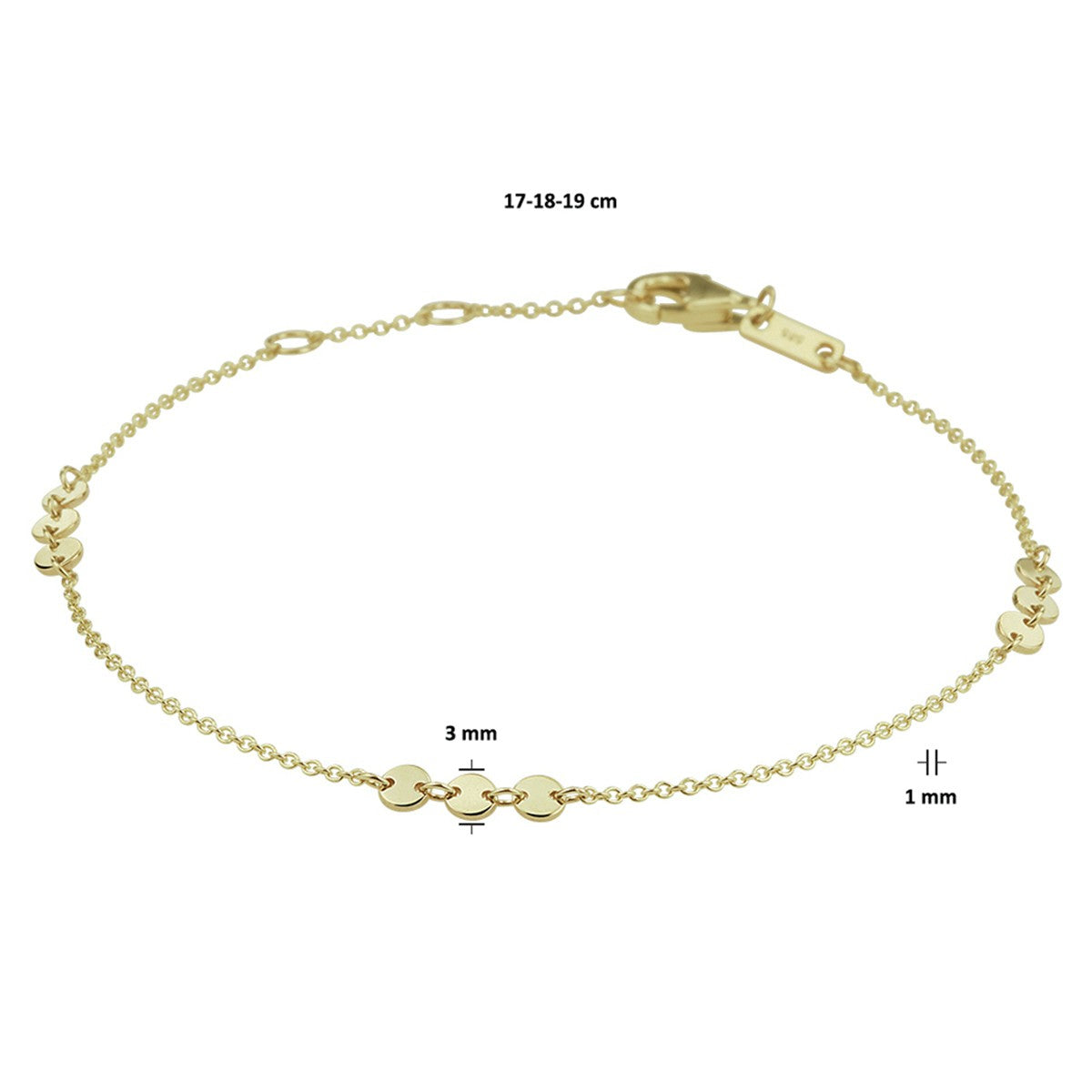14K Geelgoud Armband Rondjes 17 - 18 - 19 Cm 4020746 - PansiteNederland.nl