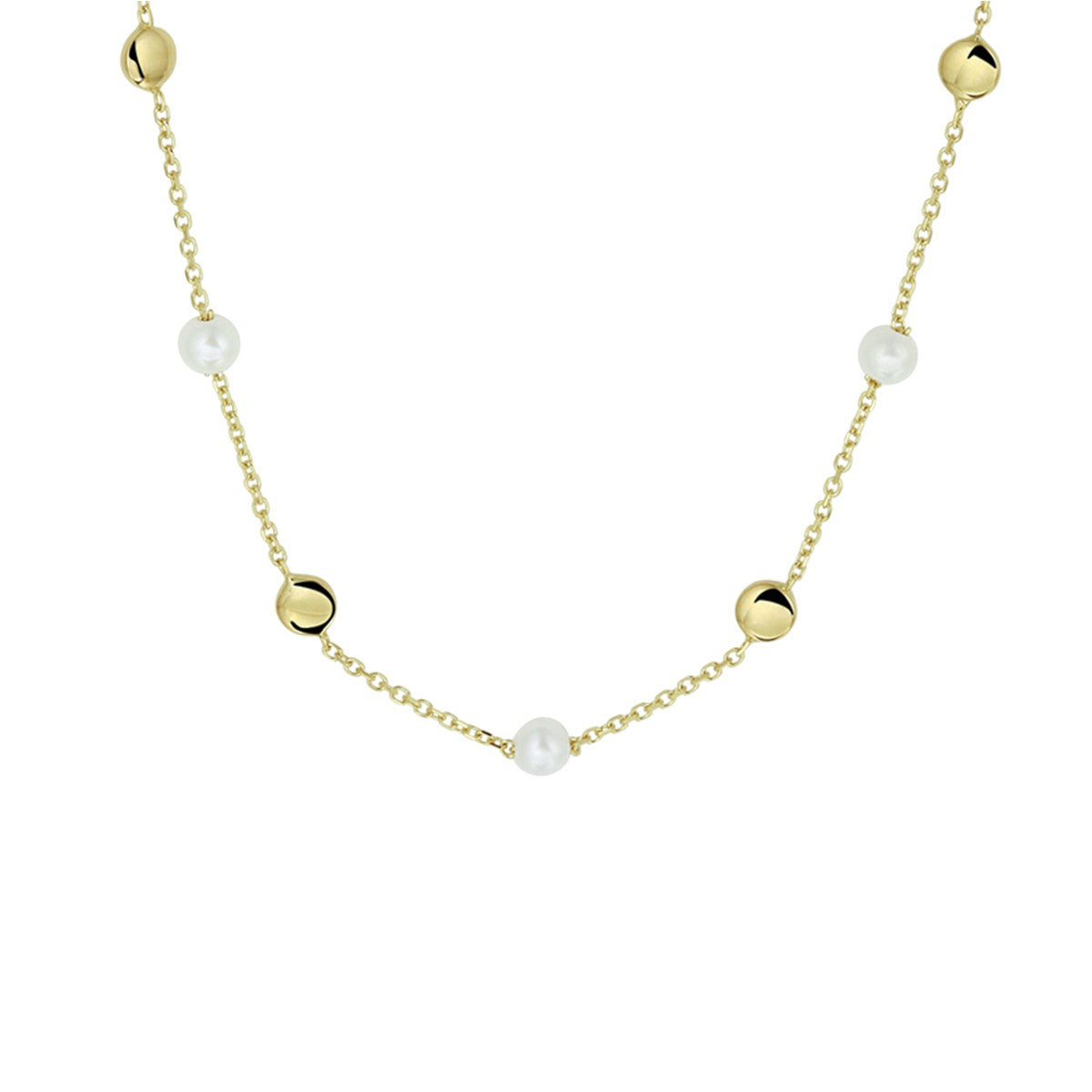 14K geelgoud collier parel 42 - 45 cm 4020758 - PansiteNederland.nl