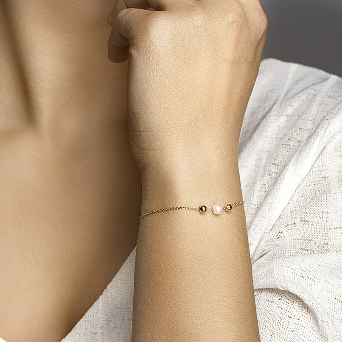14K Geelgoud Armband Parel 17 - 19 Cm 4020764 - PansiteNederland.nl