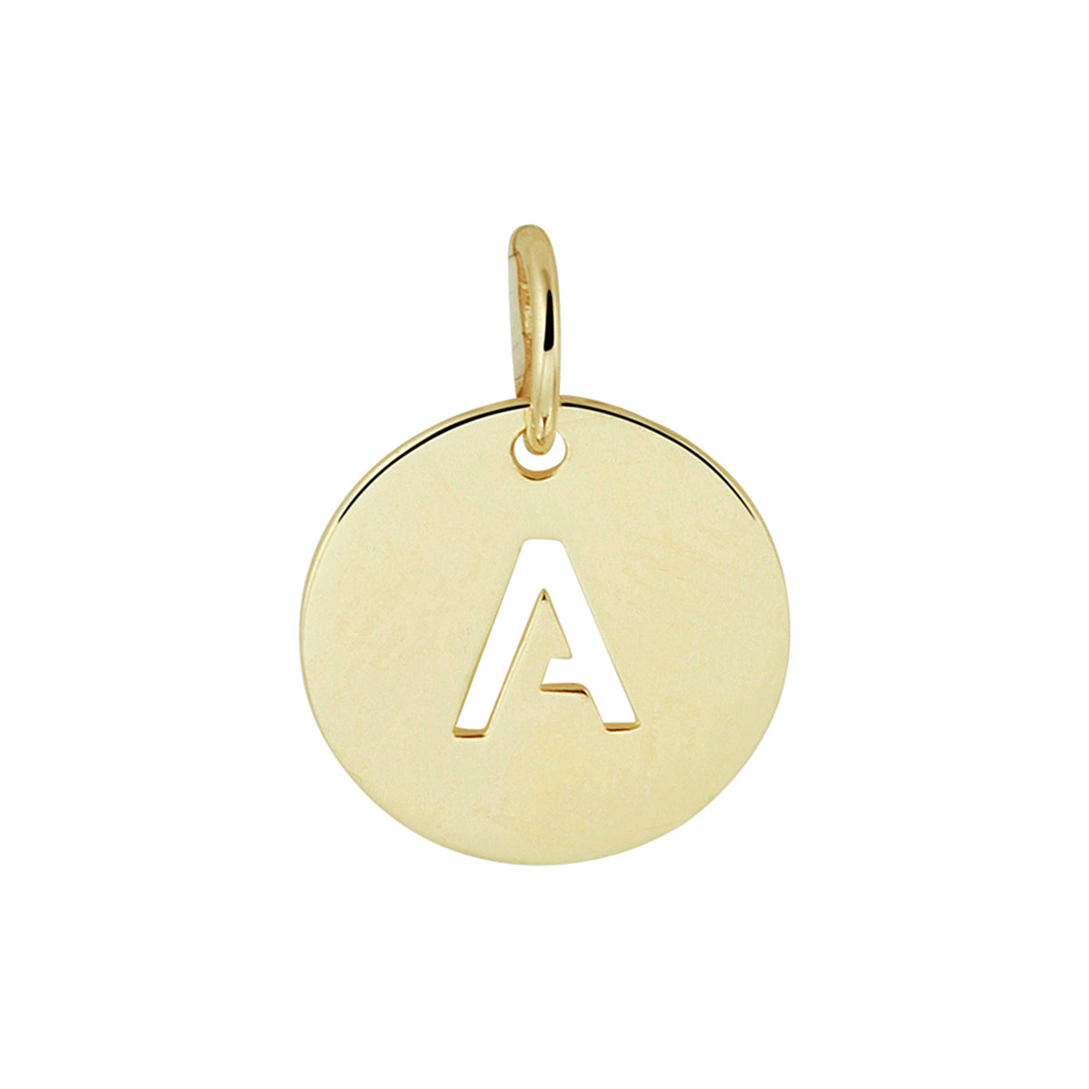 Hanger rondje letter A 13 mm 14K geelgoud #Letter_A