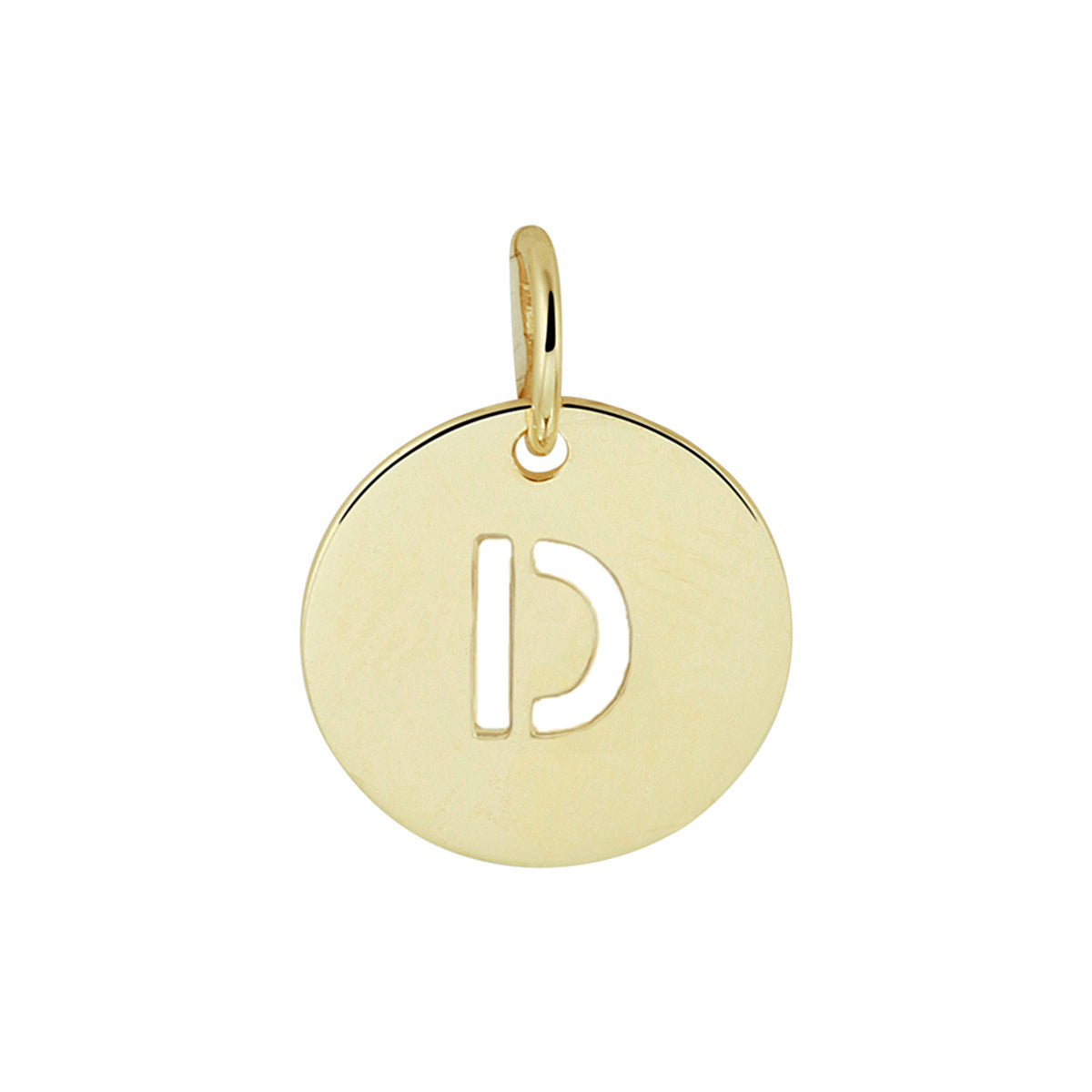 Hanger rondje letter D 13 mm 14K geelgoud #Letter_D