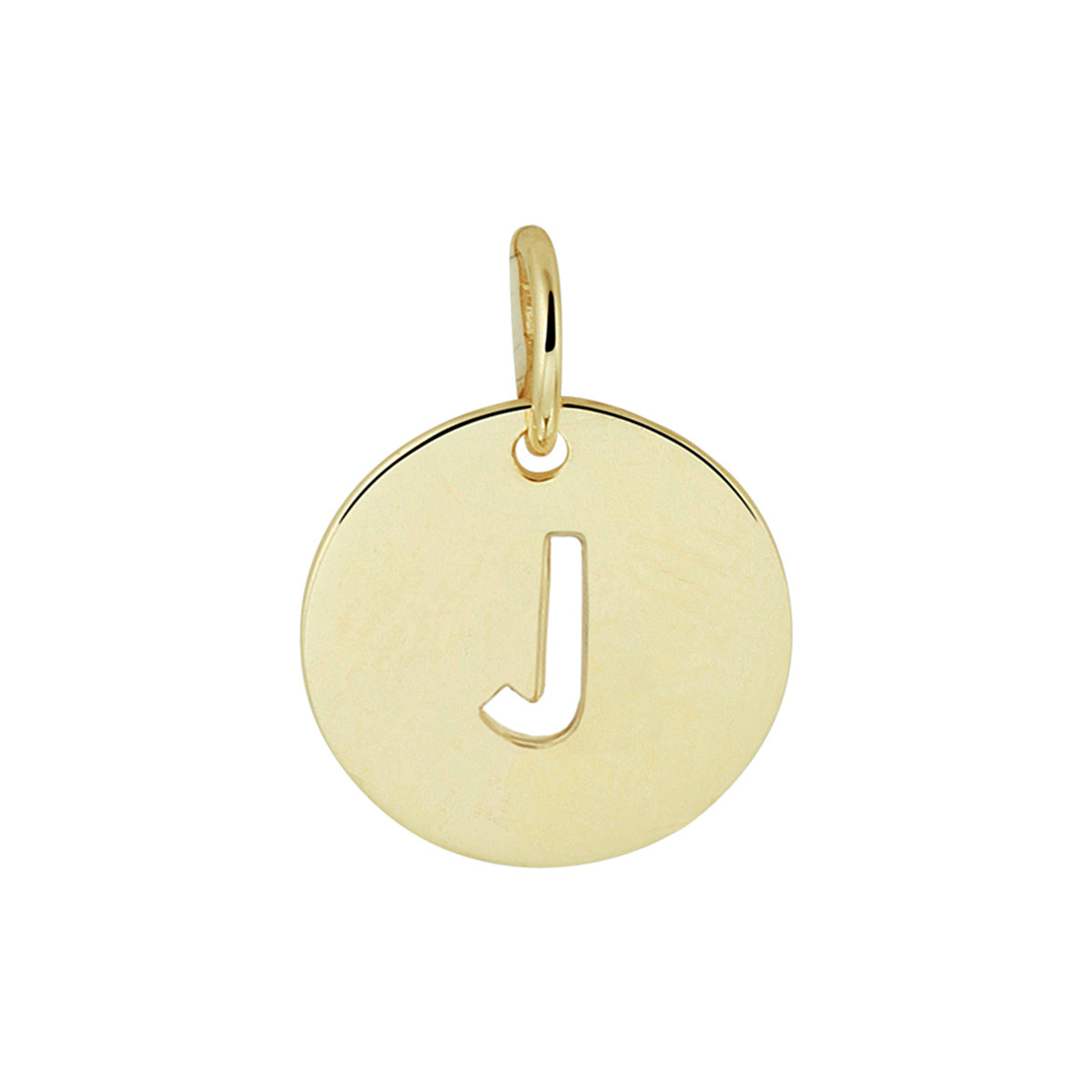 Hanger rondje letter J 13 mm 14K geelgoud #Letter_J