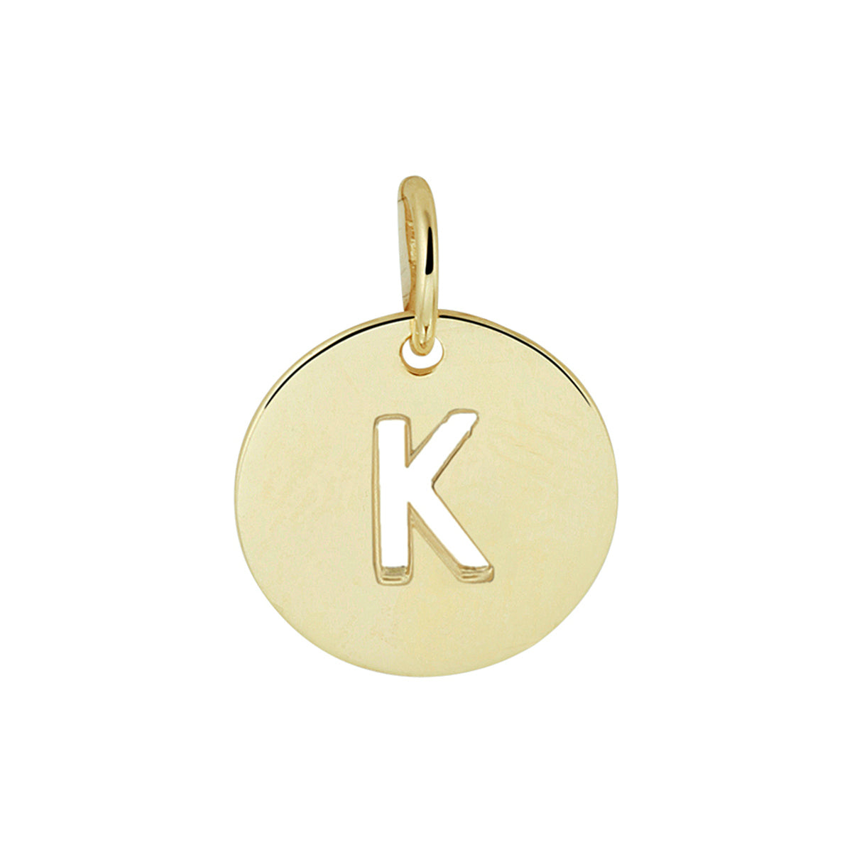 Hanger rondje letter K 13 mm 14K geelgoud #Letter_K