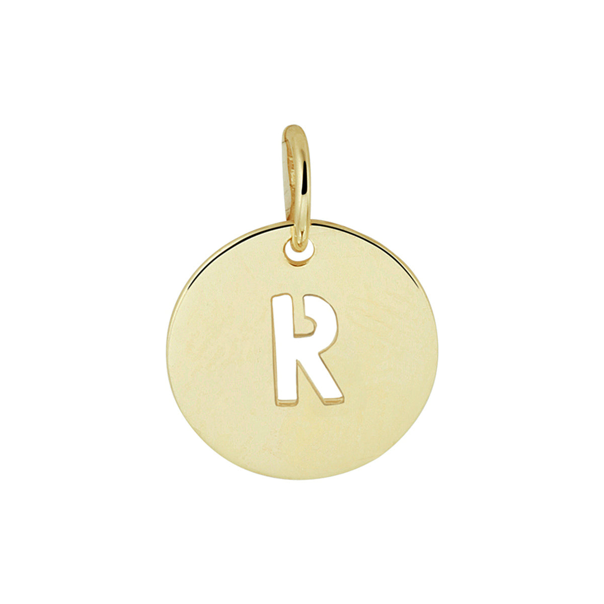 Hanger rondje letter R 13 mm 14K geelgoud #Letter_R