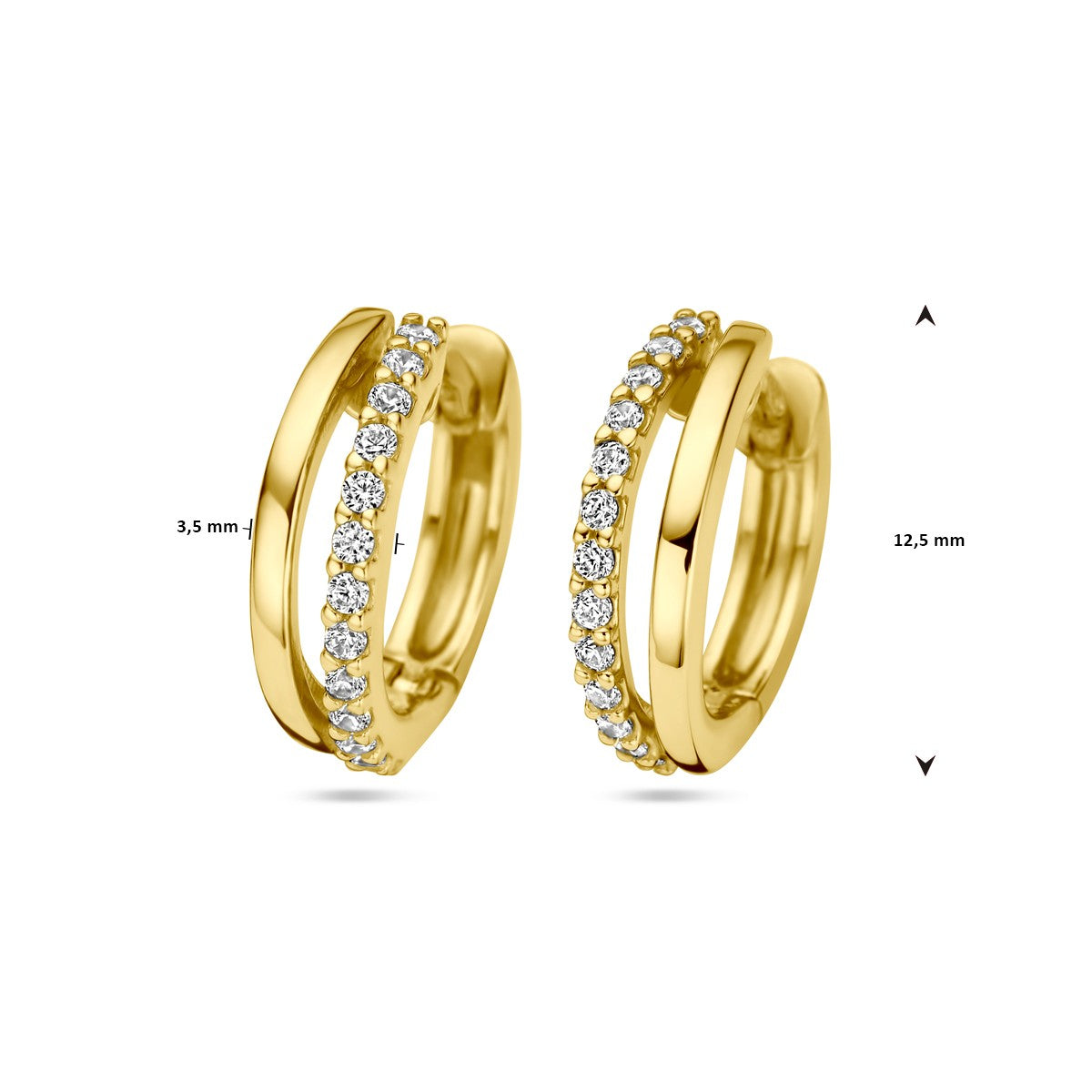 14K Geelgouden Klapoorringen zirkonia - 4020847 - PansiteNederland.nl