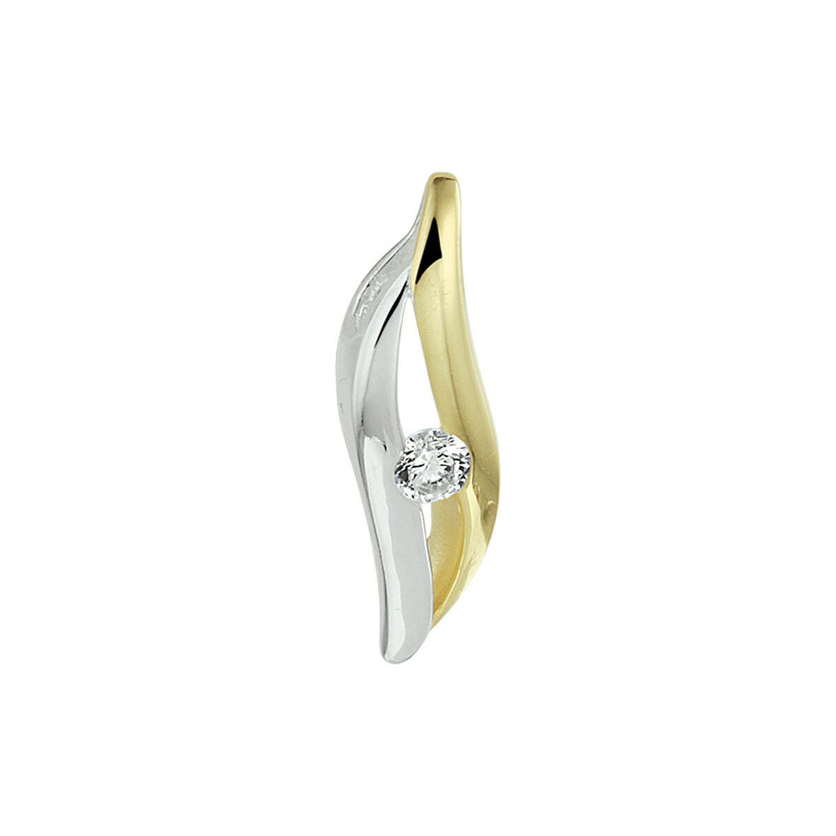 14K Bicolor gouden hanger zirkonia bicolor gestift 4020917 - PansiteNederland.nl