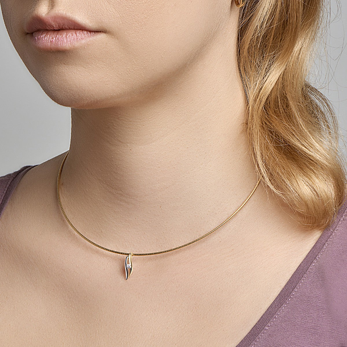 14K Bicolor gouden hanger zirkonia bicolor gestift 4020917 - PansiteNederland.nl