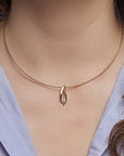 14K geelgoud hanger zirkonia bicolor gestift 4020918 - PansiteNederland.nl