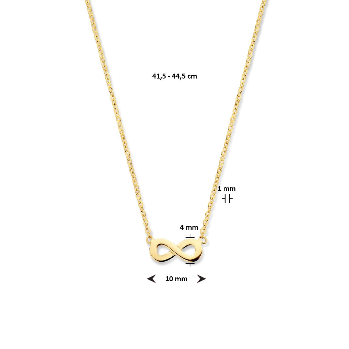 14K geelgoud collier infinity 41,5 - 44,5 cm 4020957 - PansiteNederland.nl