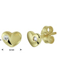 14K Geelgoud Oorknoppen Hart Zirkonia 4020994 - PansiteNederland.nl