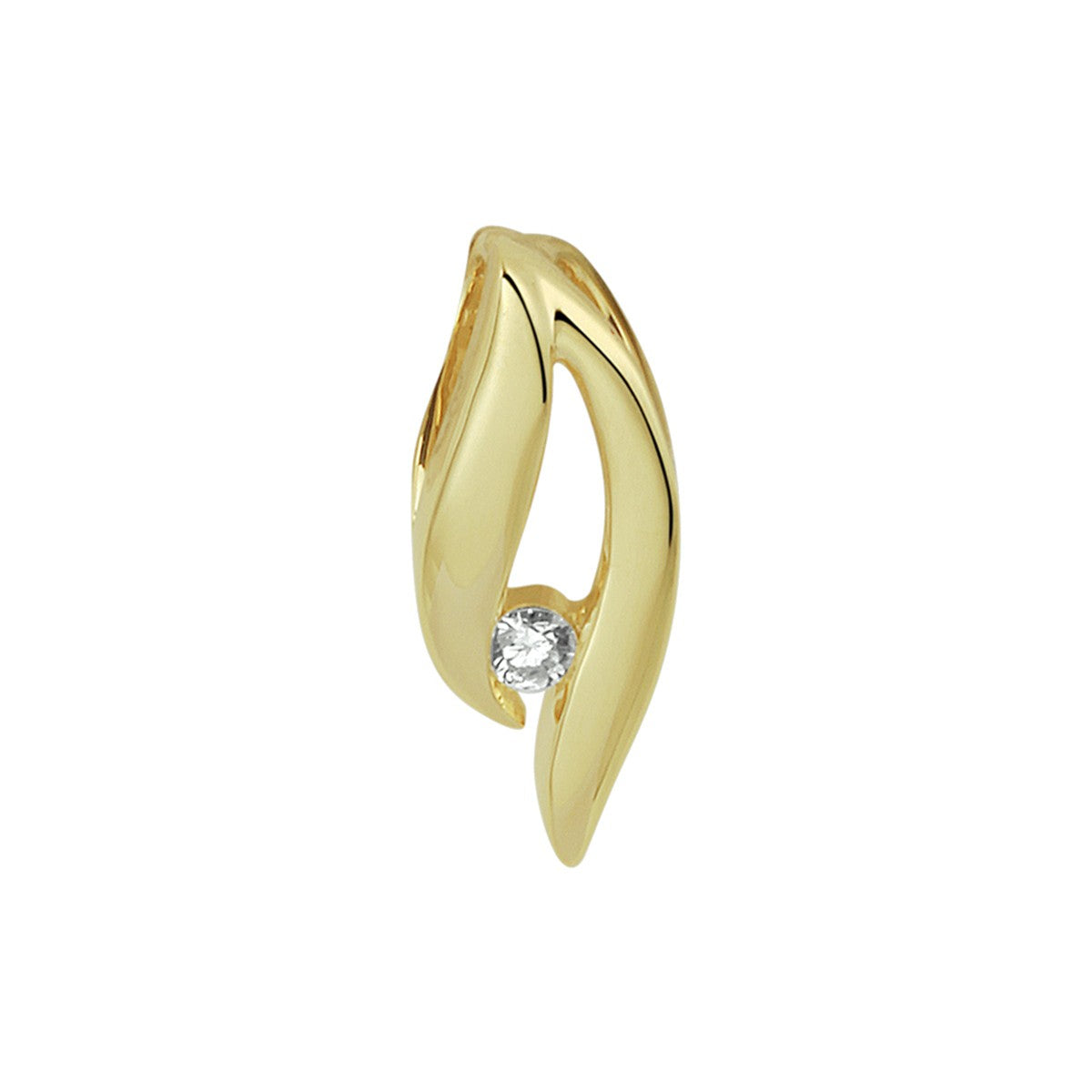 14K geelgoud hanger diamant 0.03ct h si 4021018 - PansiteNederland.nl