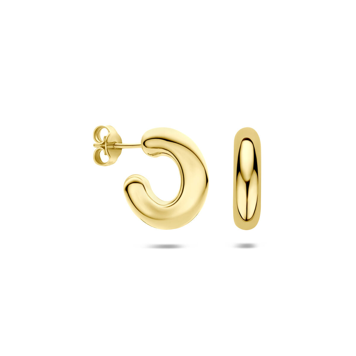 Stekeroorringen 14K geelgoud 18 mm
