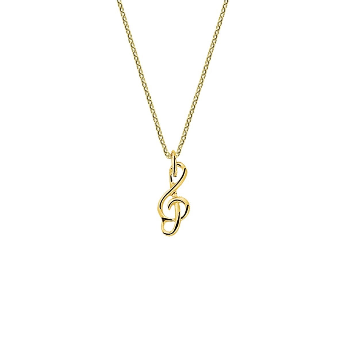 14K geelgoud collier muzieksleutel 41 + 4 cm 4021210 - PansiteNederland.nl