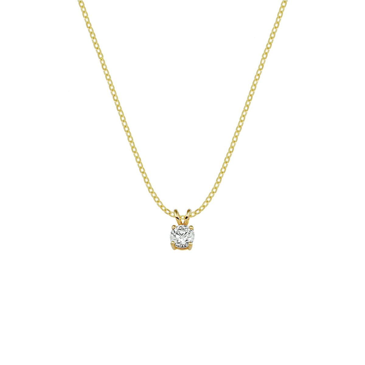14K geelgoud collier hanger zirkonia 41 + 4 cm 4021216 - PansiteNederland.nl