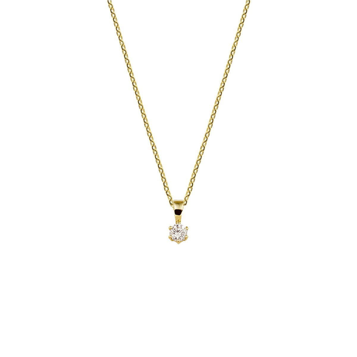 14K geelgoud collier hanger zirkonia 41 + 4 cm 4021218 - PansiteNederland.nl