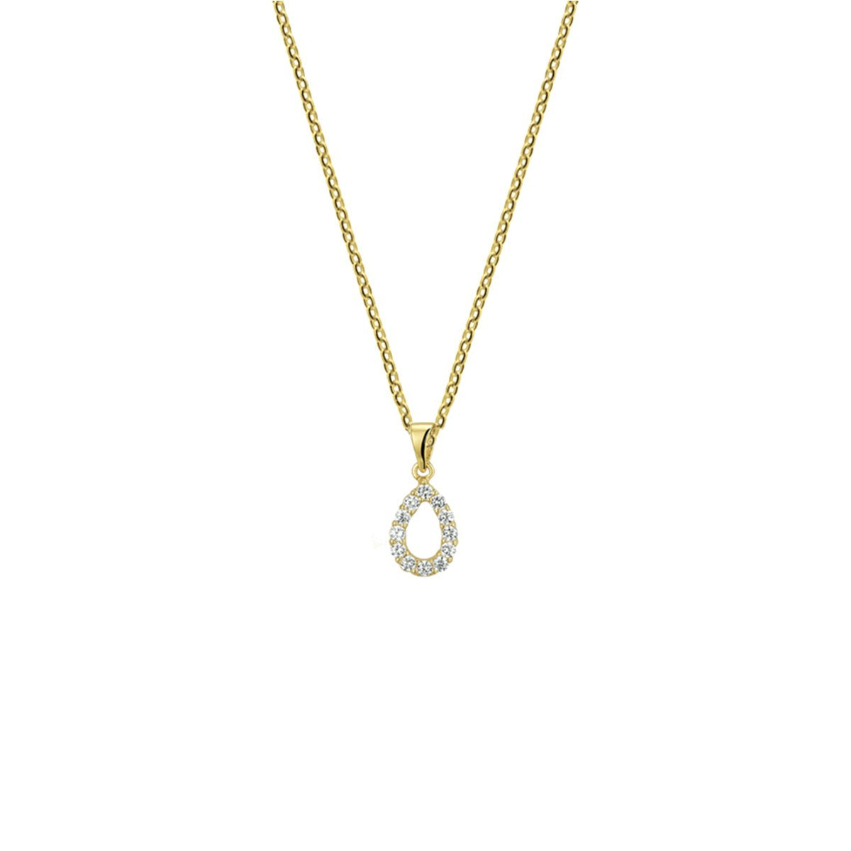 14K geelgoud collier zirkonia 41 + 4 cm 4021221 - PansiteNederland.nl