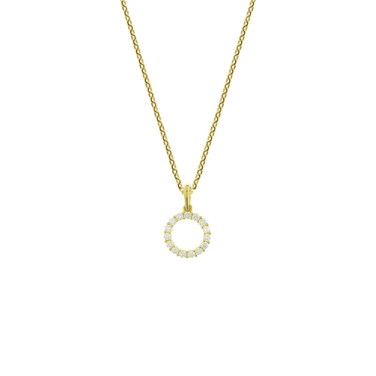 14K geelgoud collier hanger zirkonia 41 + 4 cm 4021222 - PansiteNederland.nl