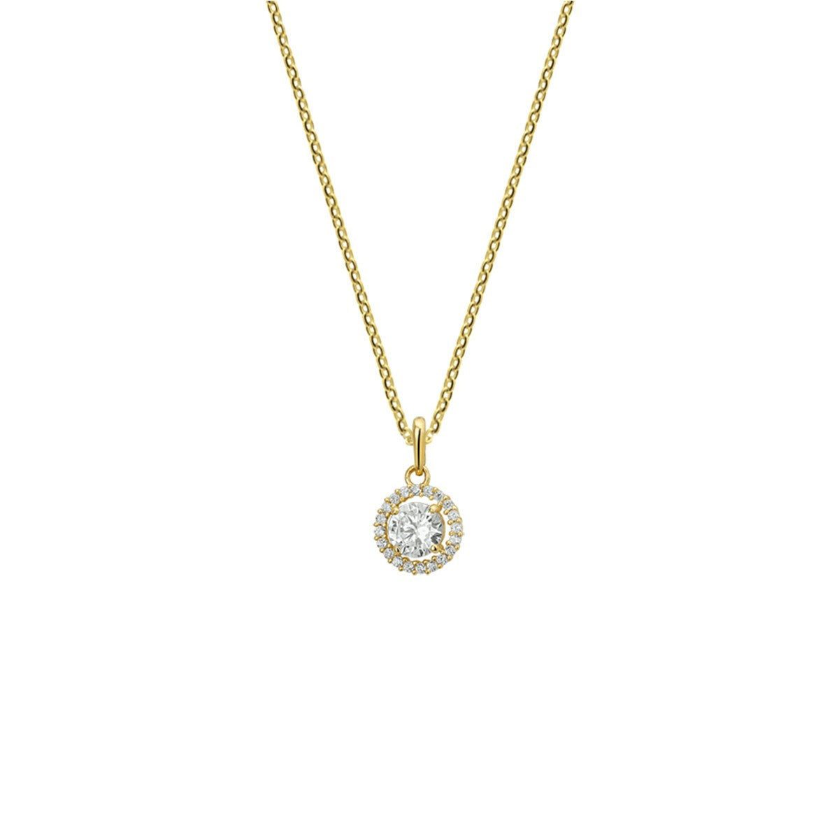 14K geelgoud collier hanger zirkonia 41 + 4 cm 4021224 - PansiteNederland.nl