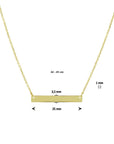 14K geelgoud graveercollier plaat 3,5 mm 42 - 45 cm 4021282
