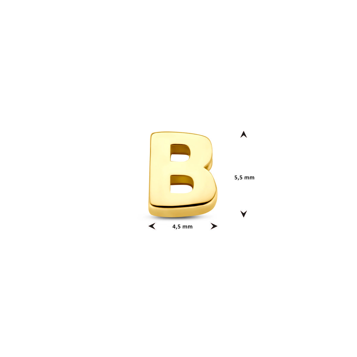 Hanger letter B 5,5 mm 14K geelgoud #Letter_B