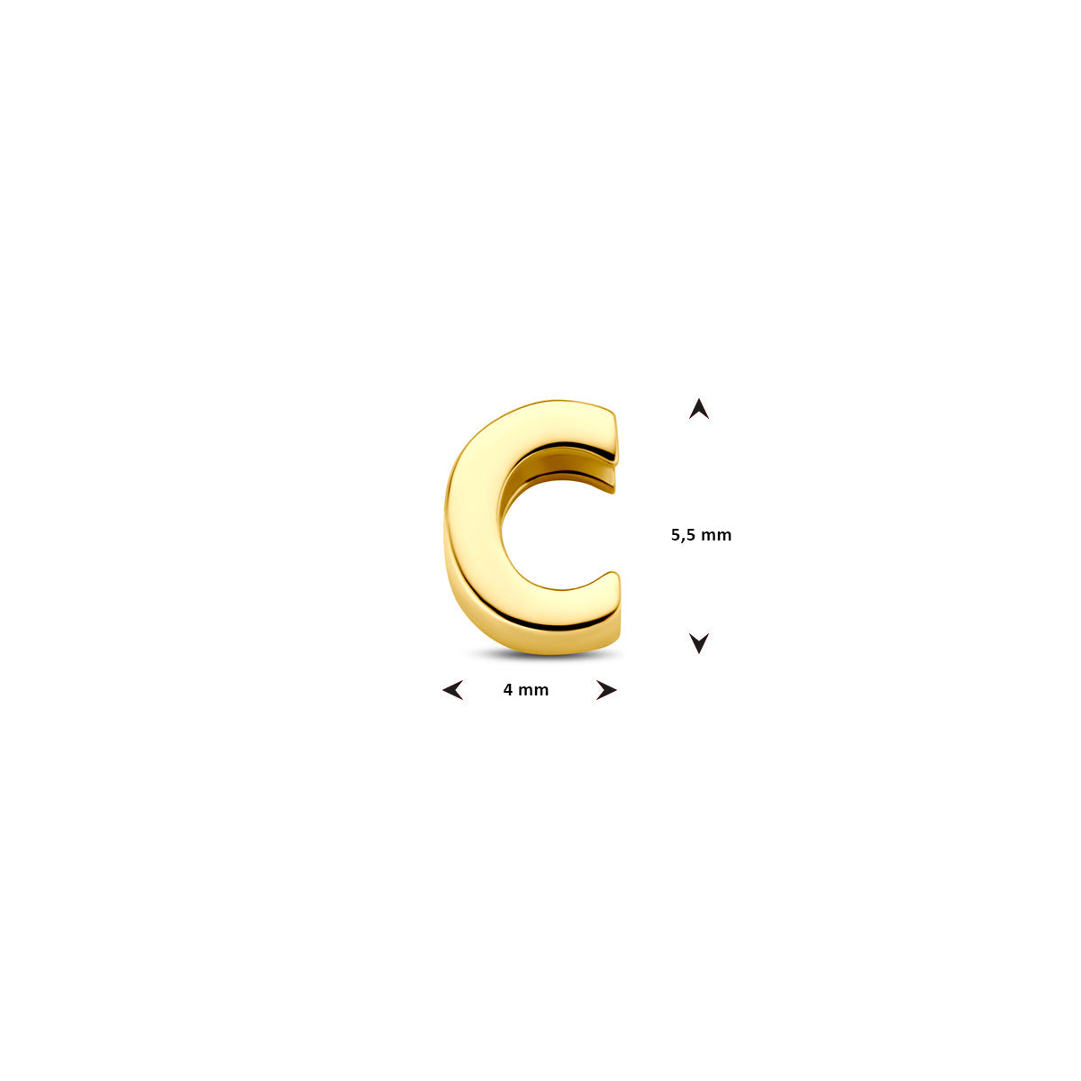 Hanger letter C 5,5 mm 14K geelgoud #Letter_C