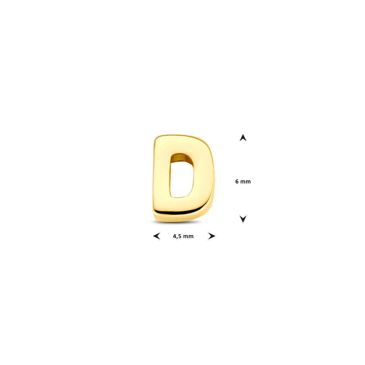 Hanger letter D 6 mm 14K geelgoud #Letter_D